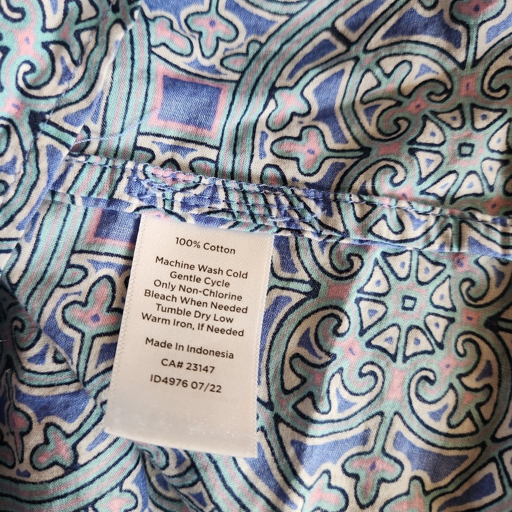 Talbots Women's Blouse Top Size XL Paisley Cotton Long Sleeve Boho - Picture 7 of 8